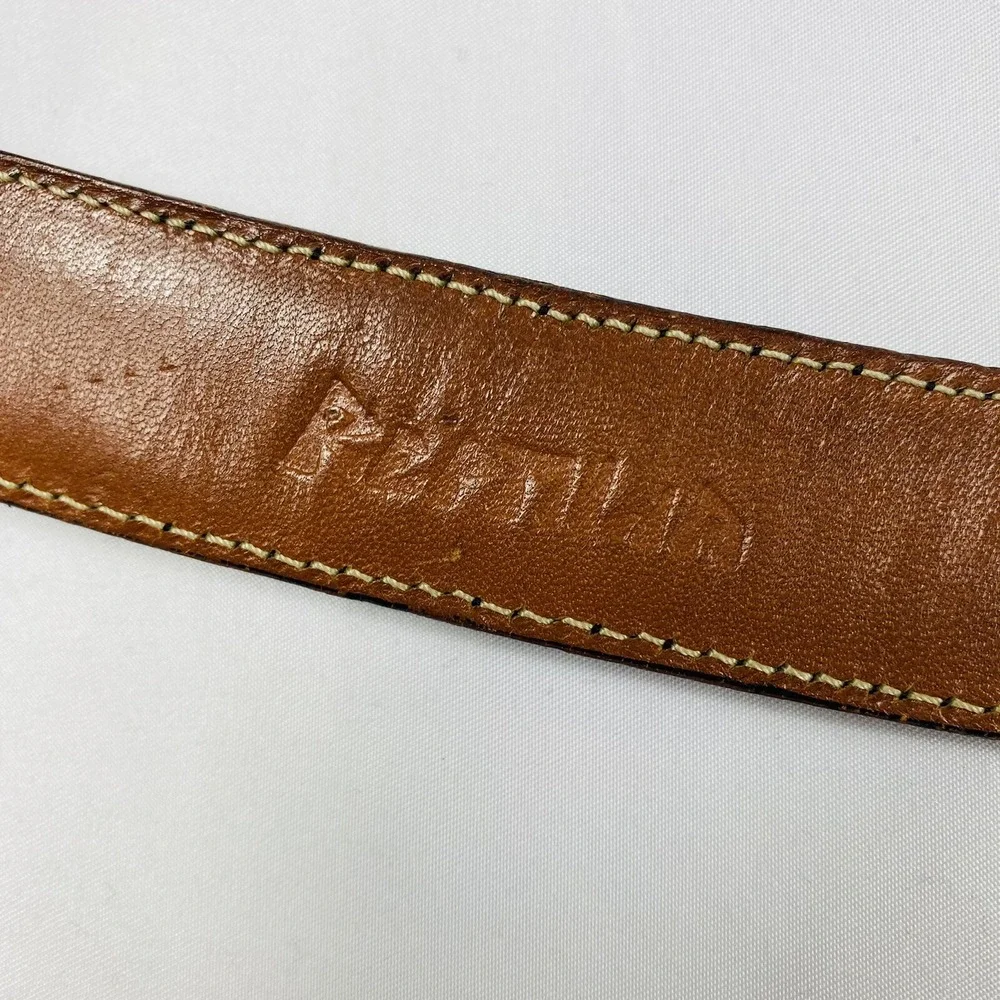 Reptilia Black Crocodile Mens Belt Size 43 Solid Brass Buckle Exotic Leather